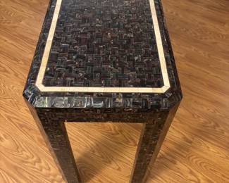 Black and white tiled Console Table. 38.5”w 17.25”d 29.5”t    $ 225.00