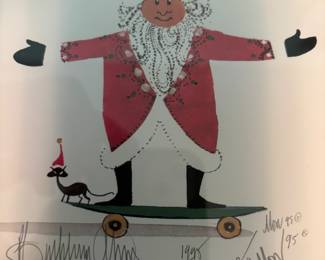 Cool Kris Kingle 30/1989 signed P Buckley Moss 12.5”w 14”t  $75.00