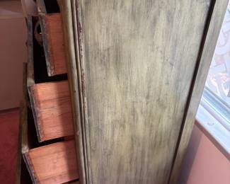 Green washed Waterfall Chest of drawers. 30”w 18”d 45”t
$ 175.00