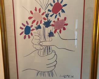 Picasso print “Bouquet of Flowers”
26.25”w 32.5”t.    $ 60.00