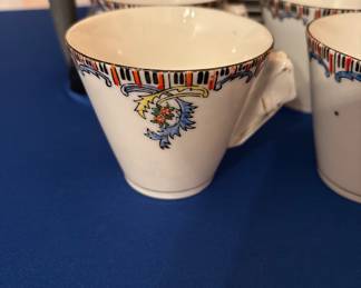 Magein  Japan 18 pcs, 1 tray 1 bowl 6 snack 6 cups 4 saucers.     $60.00 set