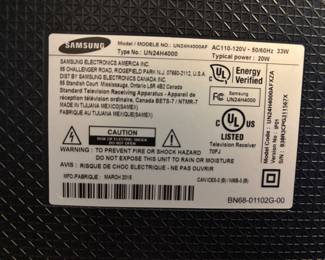Samsung TV 24”.  $40.00