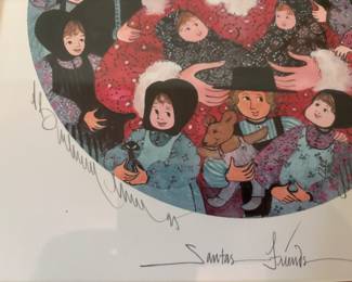 Santa’s Friends # & signed P Buckley Moss 15”w 15.5”t    $70.00