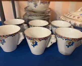 Magein  Japan 18 pcs, 1 tray 1 bowl 6 snack 6 cups 4 saucers.     $60.00 set