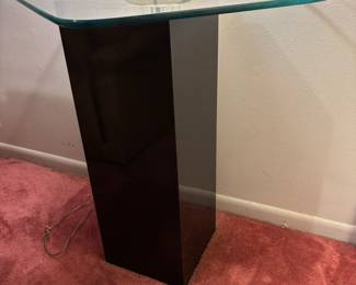 Glass top Lamp table.
32”w 22” d 30”t.   $ 125.00