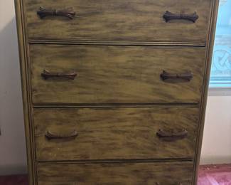 Green washed Waterfall Chest of drawers. 30”w 18”d 45”t
$ 175.00