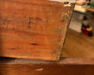 Antique Crest Line nightstand on castors.    32”w 18”d 30.5”t
$ 185.00