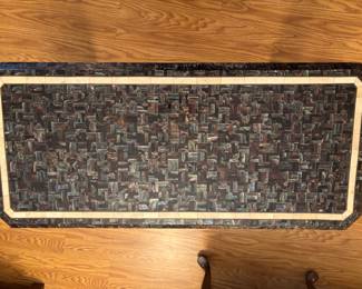 Black and white tiled Console Table. 38.5”w 17.25”d 29.5”t    $ 225.00