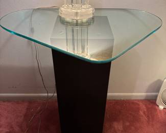 Glass top Lamp table.
32”w 22” d 30”t.   $ 125.00