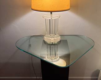 Glass top Lamp table.
32”w 22” d 30”t.   $ 125.00