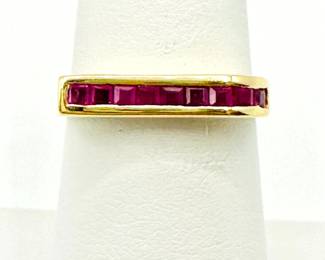 Natural Ruby Ring In 14KT Yellow  Jewelry