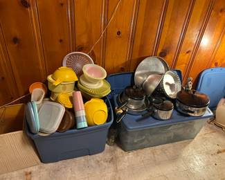 tupperware and other vintage kitchen items