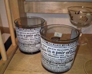 Vintage Levi's High Ball glasses 