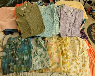 Vintage cotton print sleeveless tops