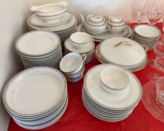 This is a picture of the Noritake china available in the sale.  Keyboard pattern.