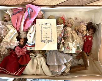 This is a collection of Storybook Dolls by Nancy Ann.