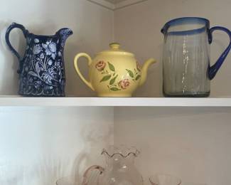 Blue Pitchers & Tea Pot
