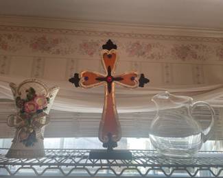 Cross, Pitcher, F & F Vase
