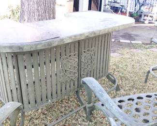 Outdoor bar and lawn chairs