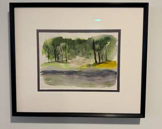 "The Tree Line" original watercolor by Barbara Kennison 19” x 17” 