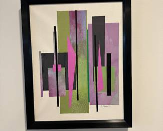 "Art Deco Sacred Leaves" original collage on canvas  by Barbara Kennison 12” x 16”