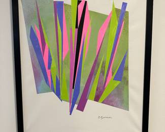 "Color Lines" original collage on canvas by Barbara Kennison 21” x 17”