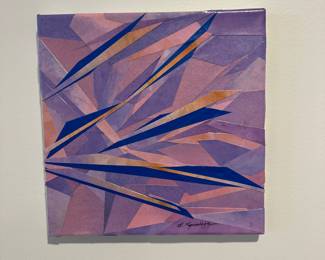 "Streaks in the Evening Sky" original collage on canvas  by Barbara Kennison 10” x 10” 