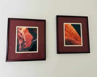"Antelope Canyon" 1 and 2 photographs by Donna Singles: 14” x 16” ea. 