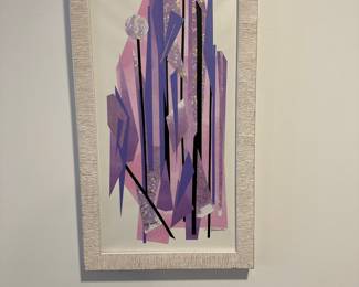 "Winter Solstice" original collage on canvas by Barbara Kennison 12” x 22”