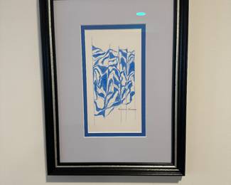 "Study in Blue" original pen and ink by Barbara Kennison 12” x 17”