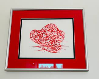 "Emerging Convergence" pen and red ink original by Barbara Kennison 18” x 21”