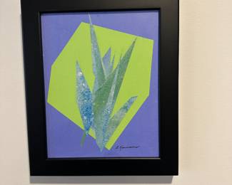 "Periwinkle Blue" original collage on canvas by Barbara Kennison 10” x 12”