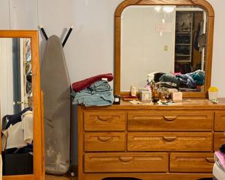 Nice Oak Dresser and Mirror