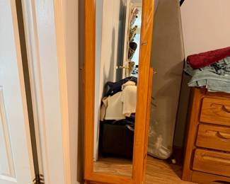Nice standing mirror with interior jewelry storage!