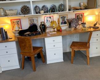 View of desk wall in study