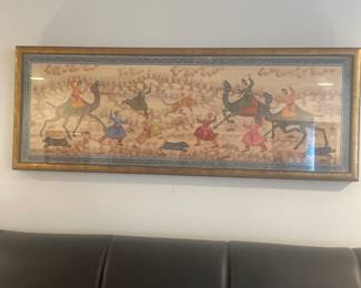Hand painted Indian war scene from India