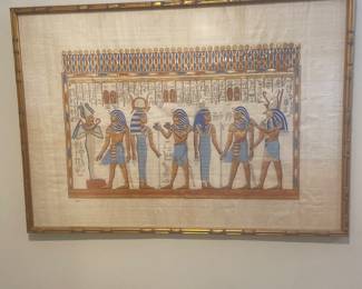Hand painted Egyptian papyrus from travels