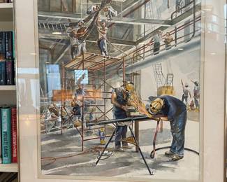 Richard Low Evans watercolor “Down to the Wire McIntoch Power Plant, Lakeland, Florida “