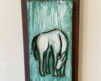 Nationally recognized North Carolina folk artist Ab “ The Flagman” horse construction 