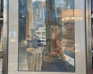 P G Millman watercolor of columns in Rome