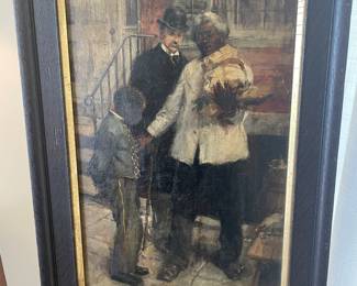 Late nineteenth century New York artist Fredrick Yohn street scene