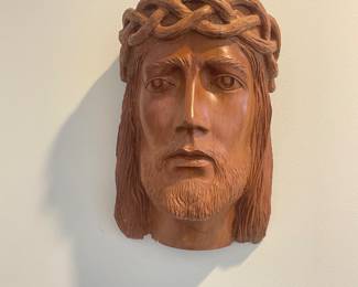 Carved head of Jesus