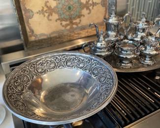 Silver plate tea set