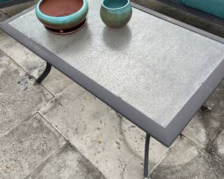 Hampton Bay glass top coffee table 