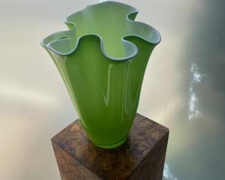 Polish art glass handkerchief vase