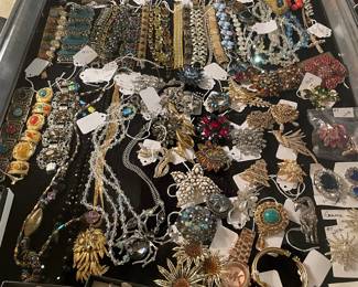 Case of designer costume jewelry 