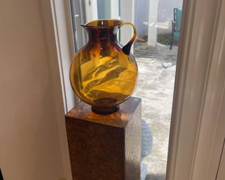 Wonderful art glass oversized pitcher