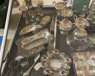 More sterling including a George Jensen / Erickson inkwell 
