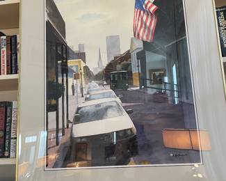 Mobile artist Lee Hoffman watercolor of New Orleans street scene 