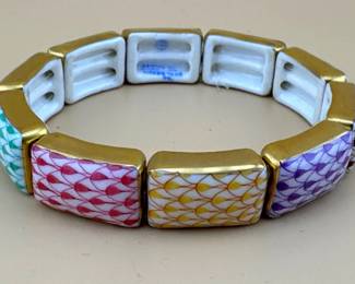 Herend multicolor link fishnet bracelet